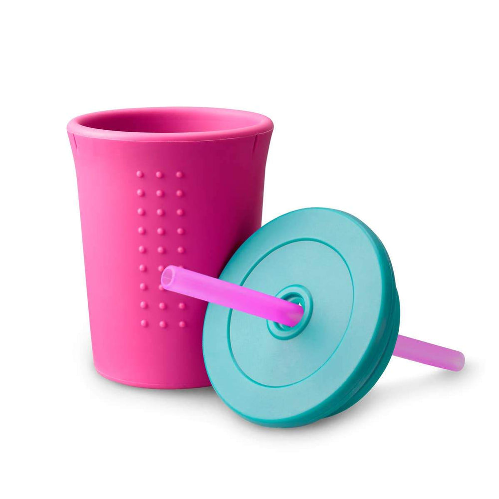 12oz Silicone Straw Cup (Berry/Sea) Default Silikids Silikids Lil Tulips