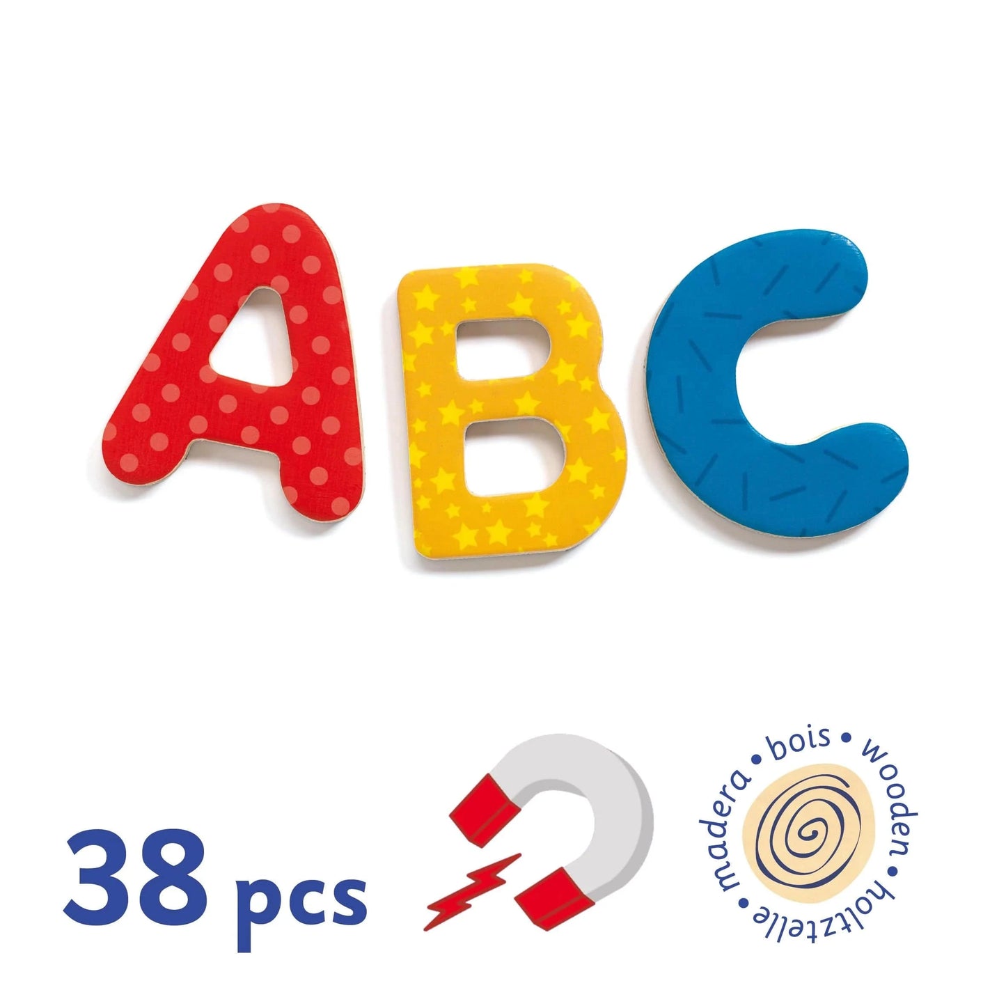 38 Big Letters Alphabet Wooden Magnets Djeco Lil Tulips