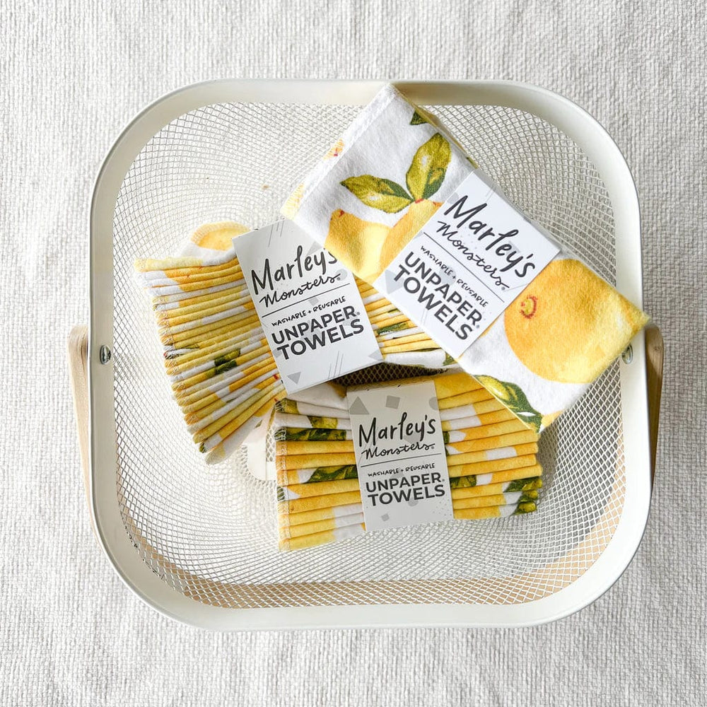 6 Unpaper Towels - Vintage Lemons Marleys Monsters Lil Tulips