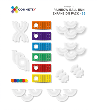 66 Piece Ball Run Expansion Pack Connetix Lil Tulips