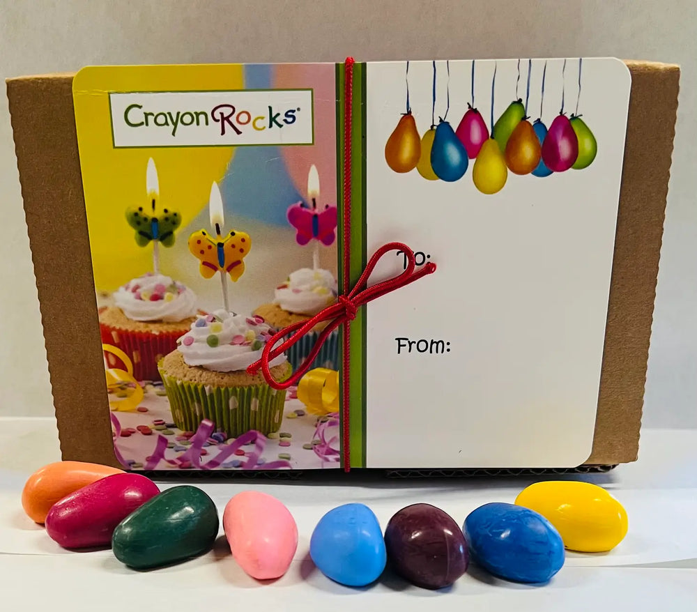 Birthday in a Box 8 Pebble Crayon Rocks