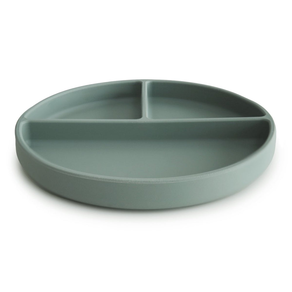 Divided Silicone Suction Plate (Cambridge Blue)