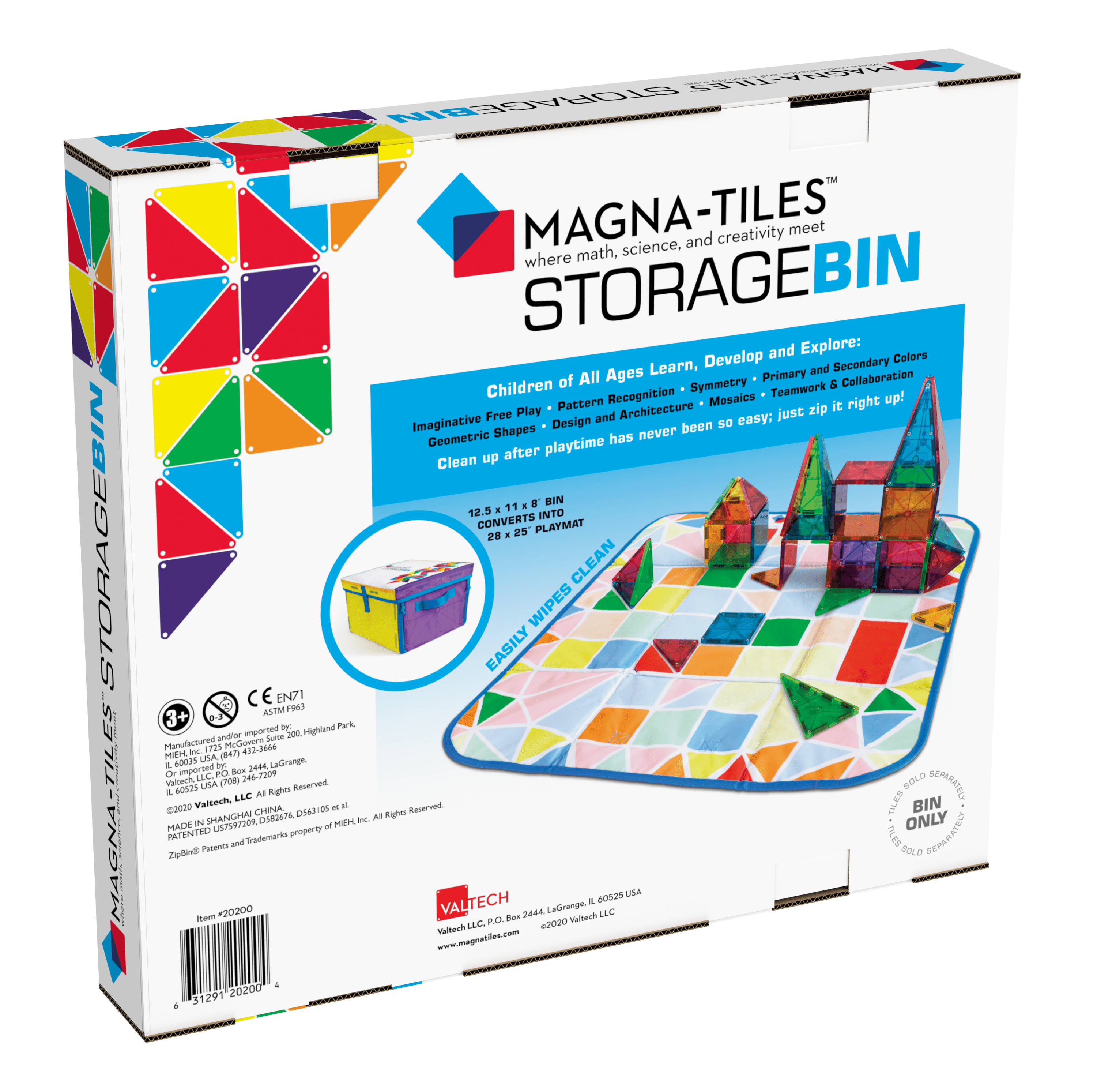 Storage Bin & Interactive Play-mat Magna-Tiles Lil Tulips