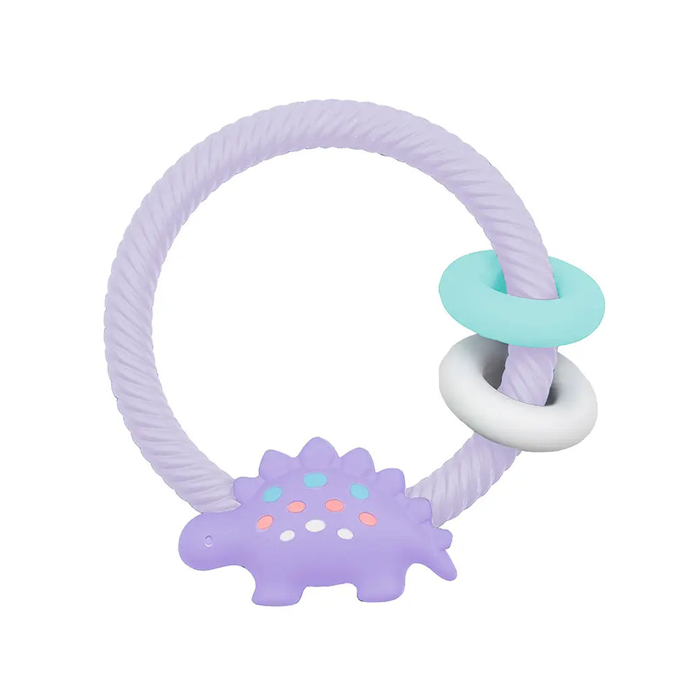 Lilac Dino Ritzy Rattle™ Silicone Teether Rattle