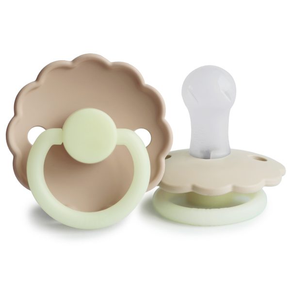 FRIGG Daisy Night Silicone Baby Pacifier (Croissant / Cream)