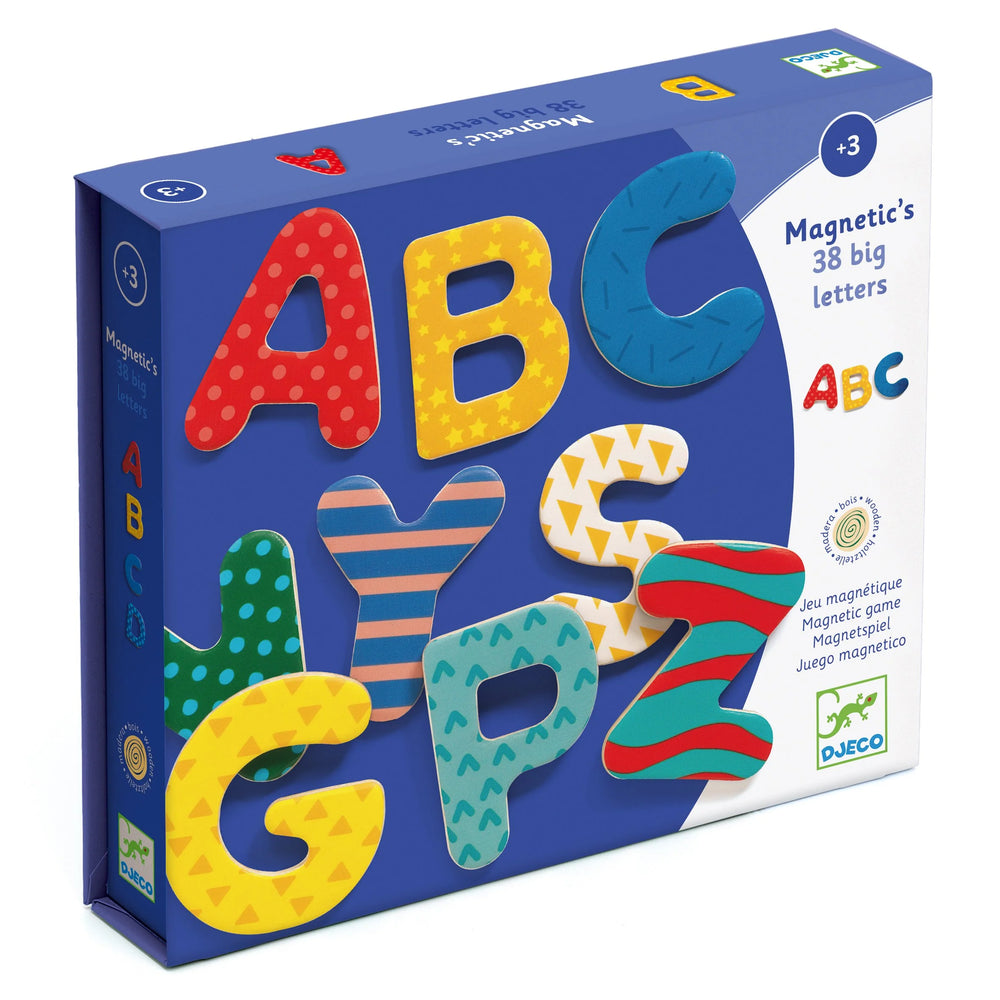 38 Big Letters Alphabet Wooden Magnets