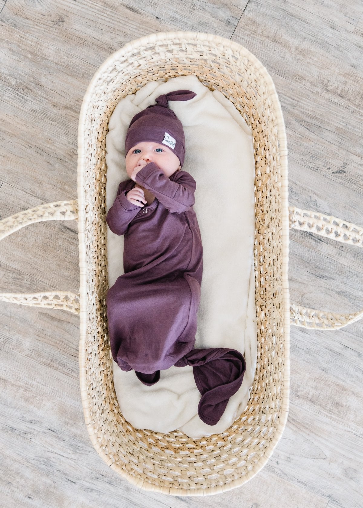 Plum Newborn Knotted Gown