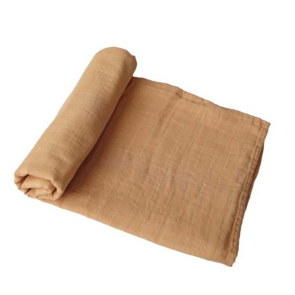 Muslin Swaddle Blanket Organic Cotton (Fall Yellow)