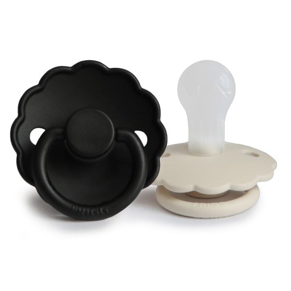 FRIGG Daisy Silicone Baby Pacifier (Jet Black / Cream)