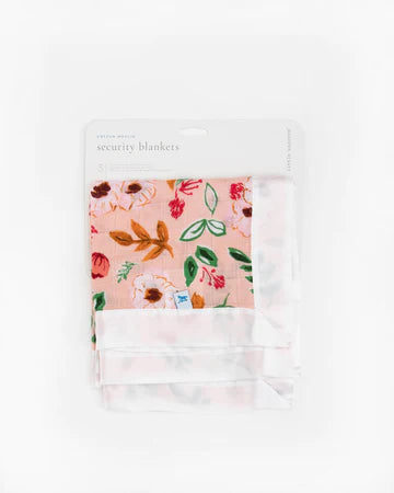 Cotton Muslin Security Blanket 3-Pack - Vintage Floral