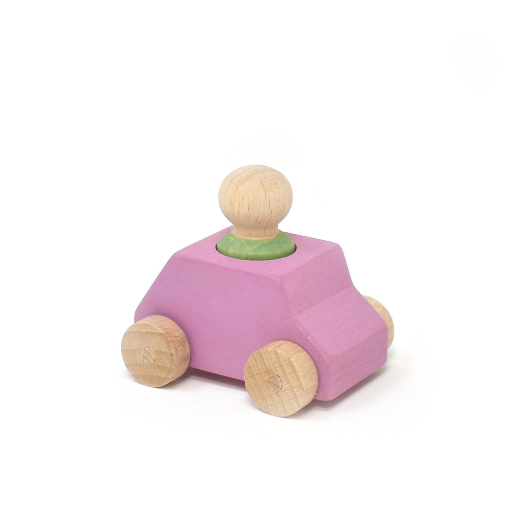 Pink Wooden Car With Mint Figure