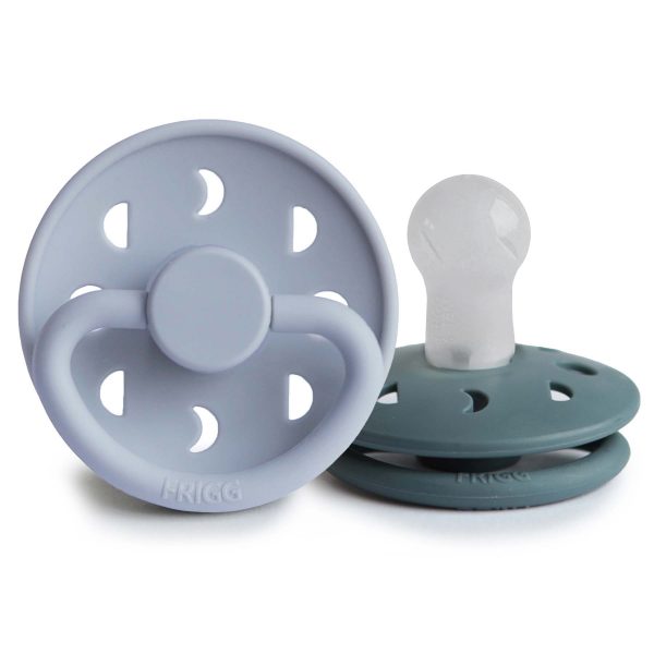 FRIGG Moon Silicone Baby Pacifier (Powder Blue / Slate)