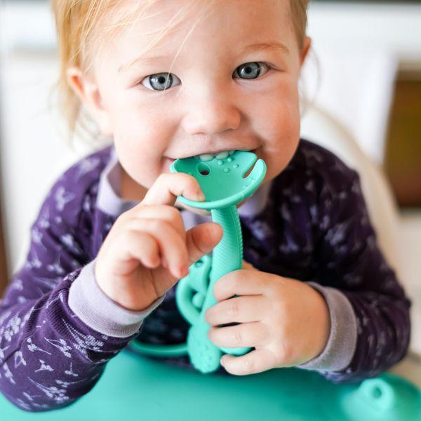 A Busy Baby Teether & Training Spoon - Yellow Busy Baby Lil Tulips