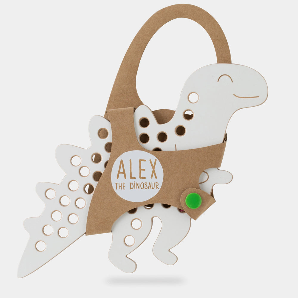 Alex the Dinosaur, Wooden Lacing Toy Milin Lil Tulips