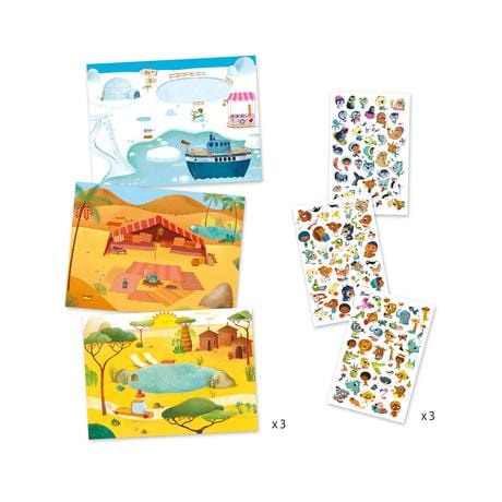 Around the World Rub-On Transfer Activity Djeco Lil Tulips