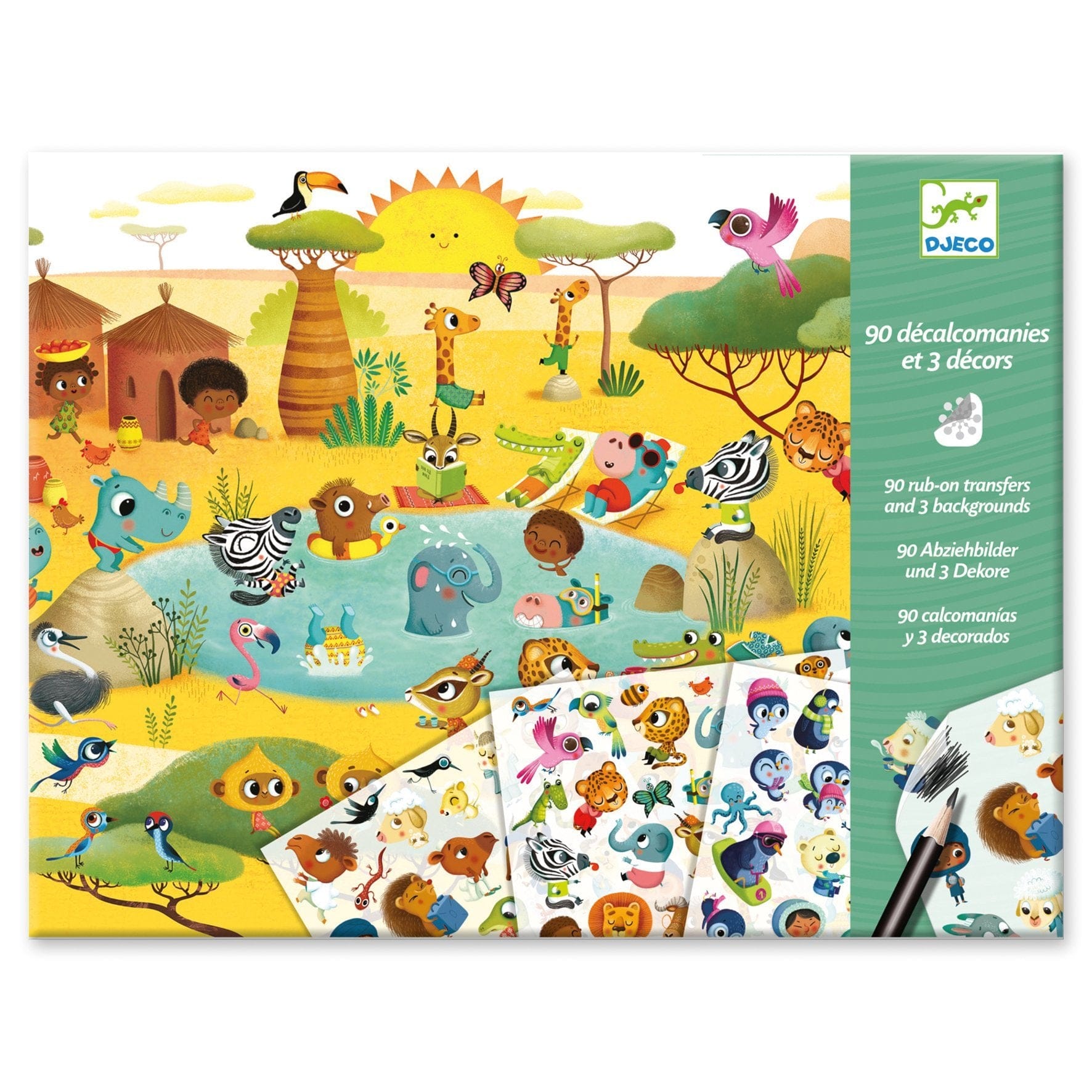 Around the World Rub-On Transfer Activity Djeco Lil Tulips