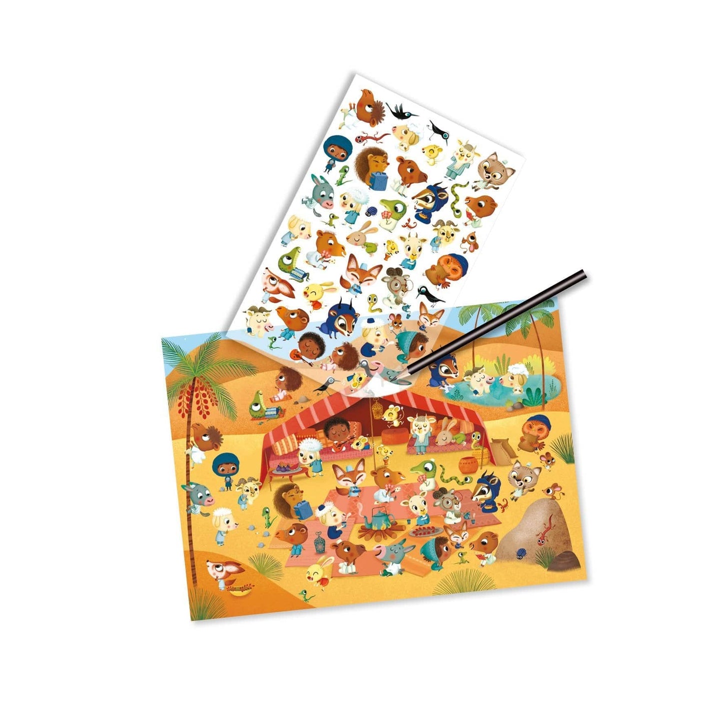 Around the World Rub-On Transfer Activity Djeco Lil Tulips