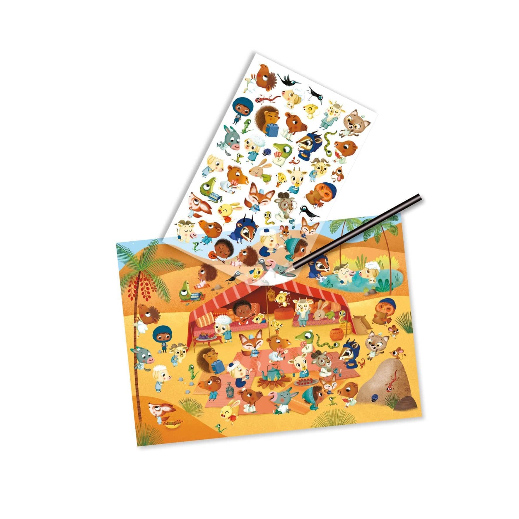 Around the World Rub-On Transfer Activity Djeco Lil Tulips