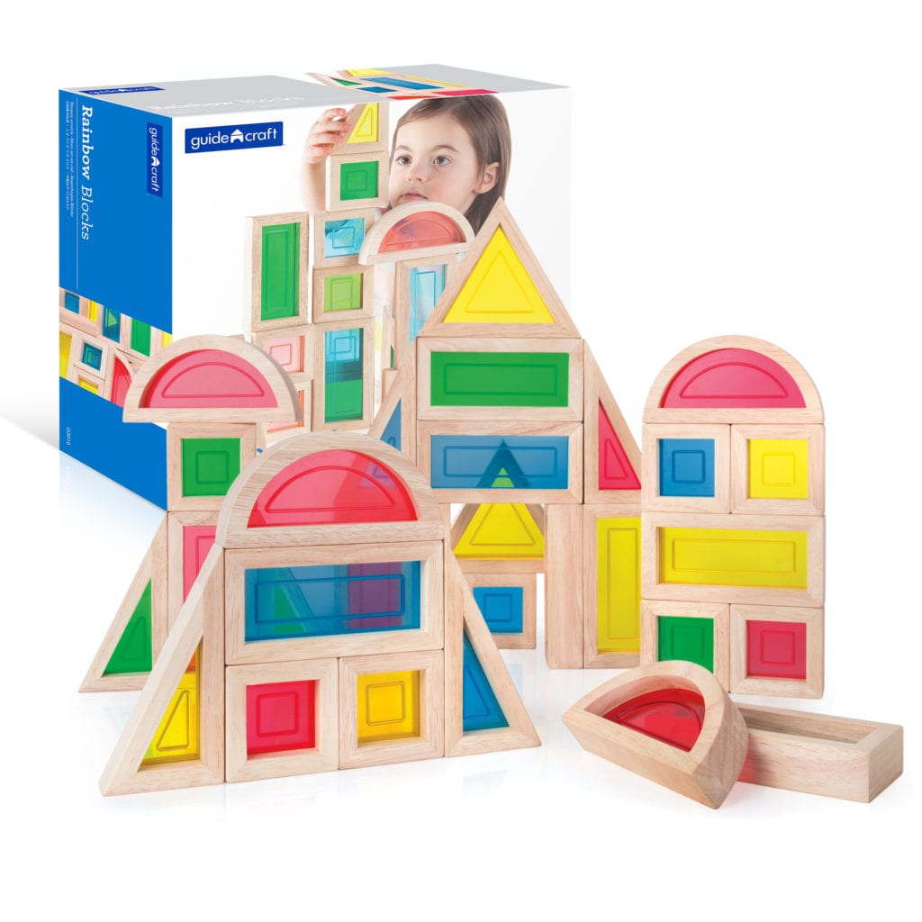 Rainbow Wooden Blocks 30 Piece Set