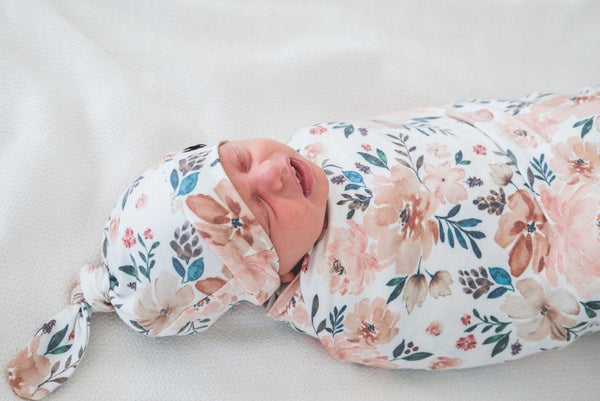 Autumn Knit Swaddle Blanket Copper Pearl Lil Tulips