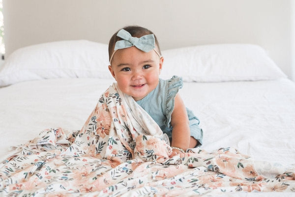 Autumn Knit Swaddle Blanket Copper Pearl Lil Tulips