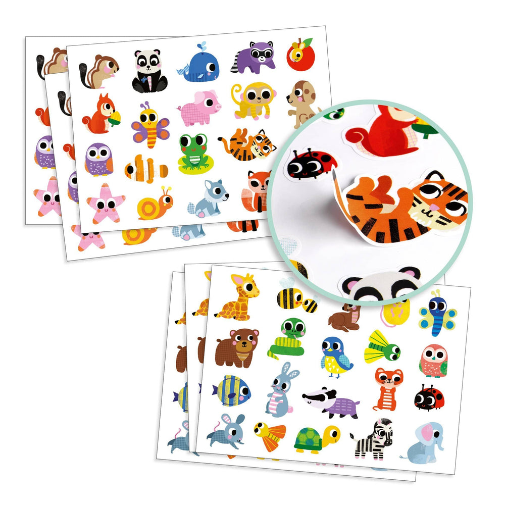 Baby Animals Large Easy Peel Stickers Djeco Lil Tulips