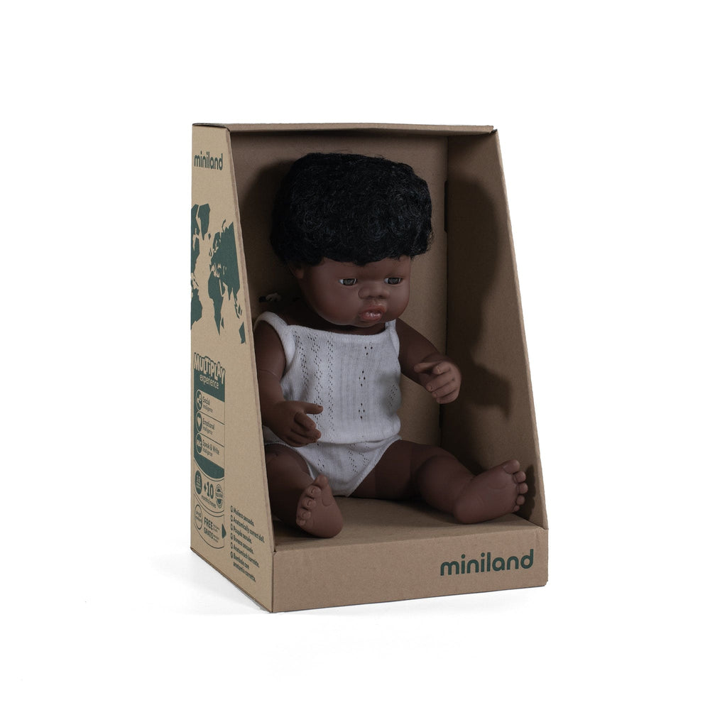 Baby Doll African Boy Miniland Lil Tulips