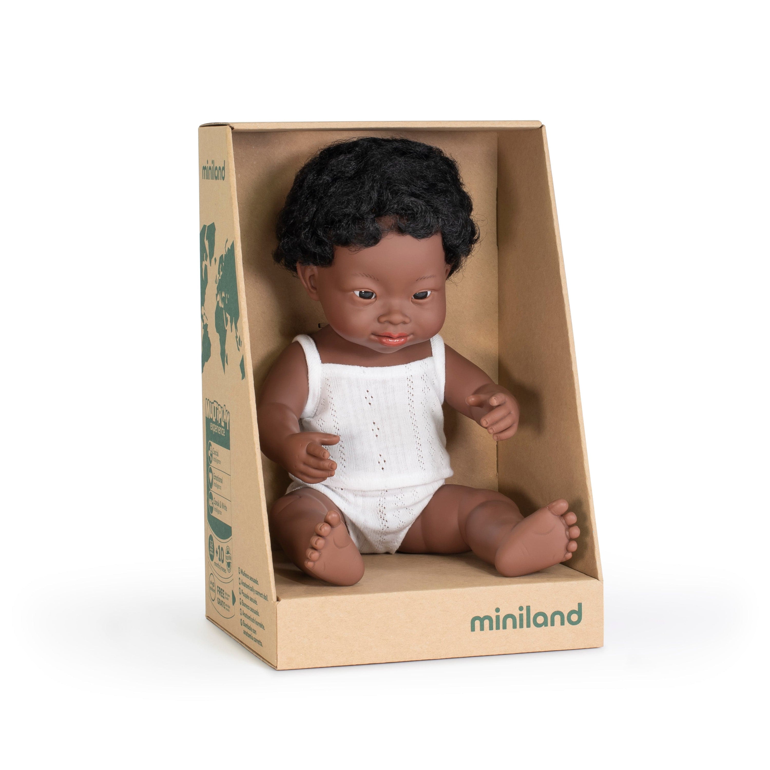 Baby Down Syndrome African Boy Miniland Lil Tulips