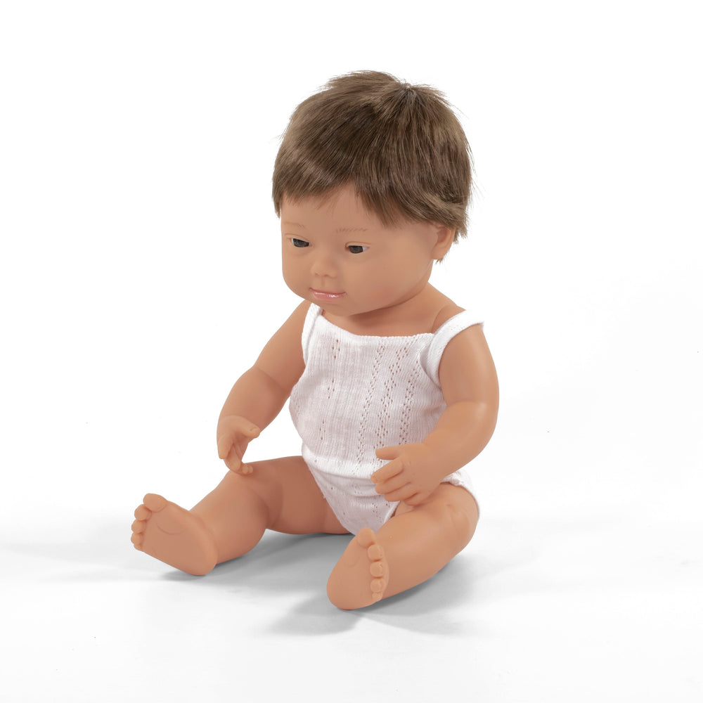 Baby Down Syndrome Caucasian Boy Miniland Lil Tulips