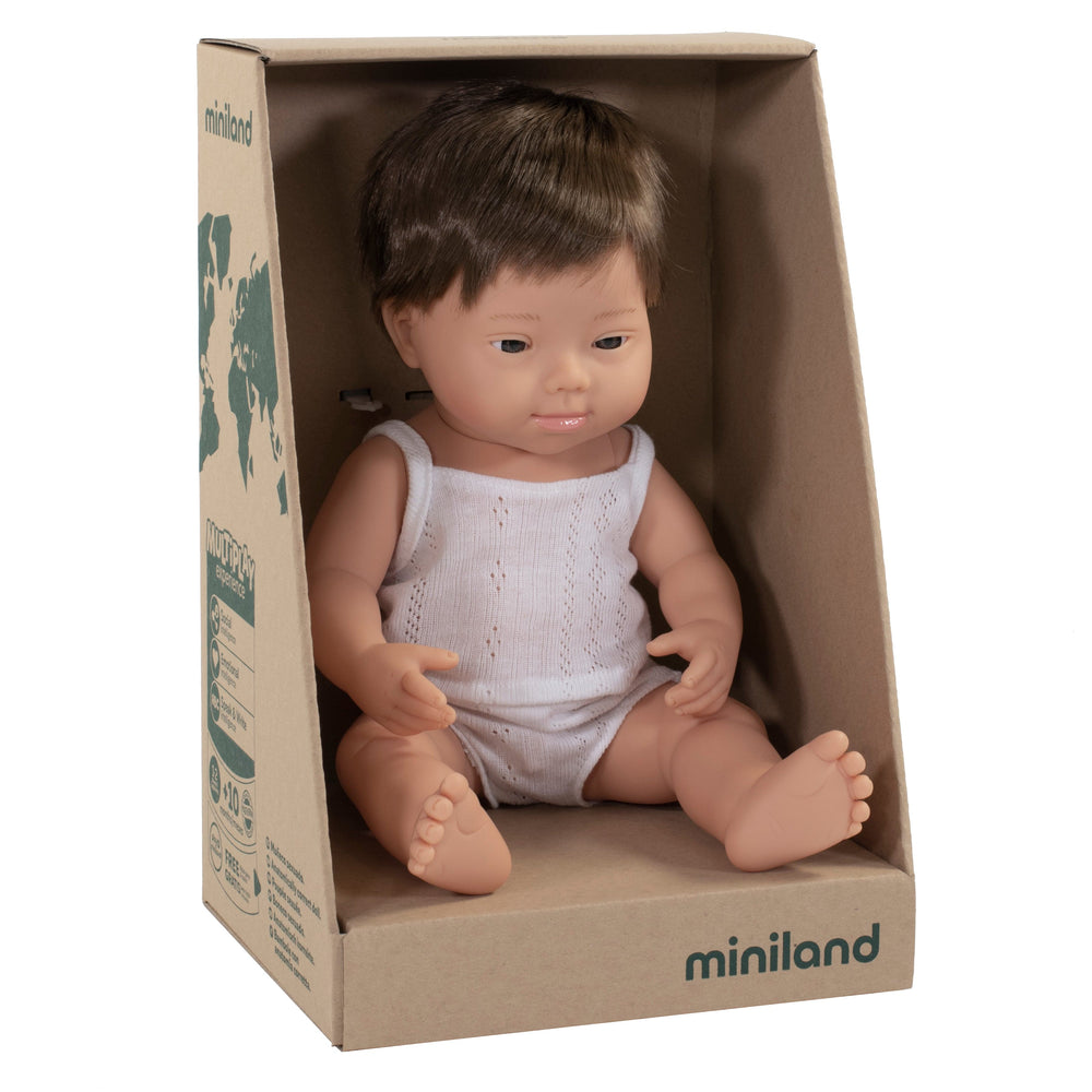 Baby Down Syndrome Caucasian Boy Miniland Lil Tulips