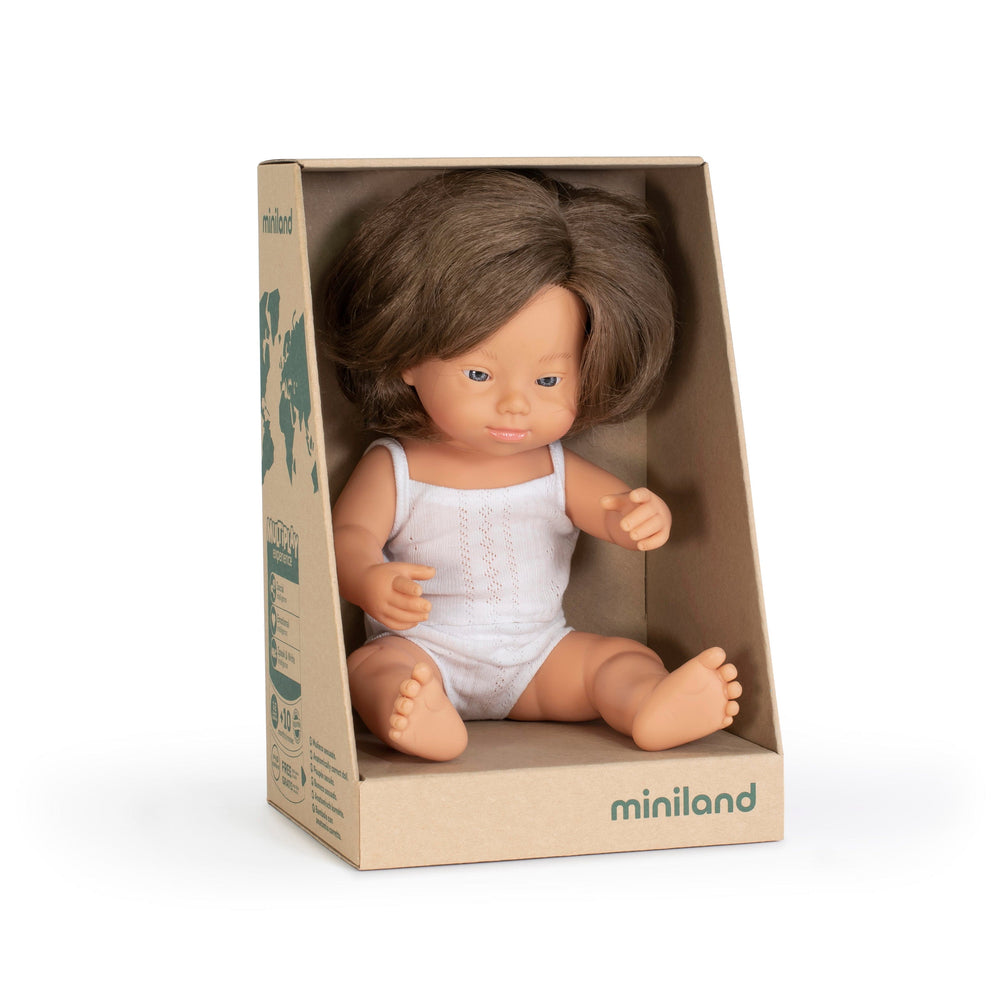 Baby Down Syndrome Caucasian Girl Miniland Lil Tulips