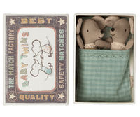 Baby Mice Twins in Matchbox Maileg Lil Tulips