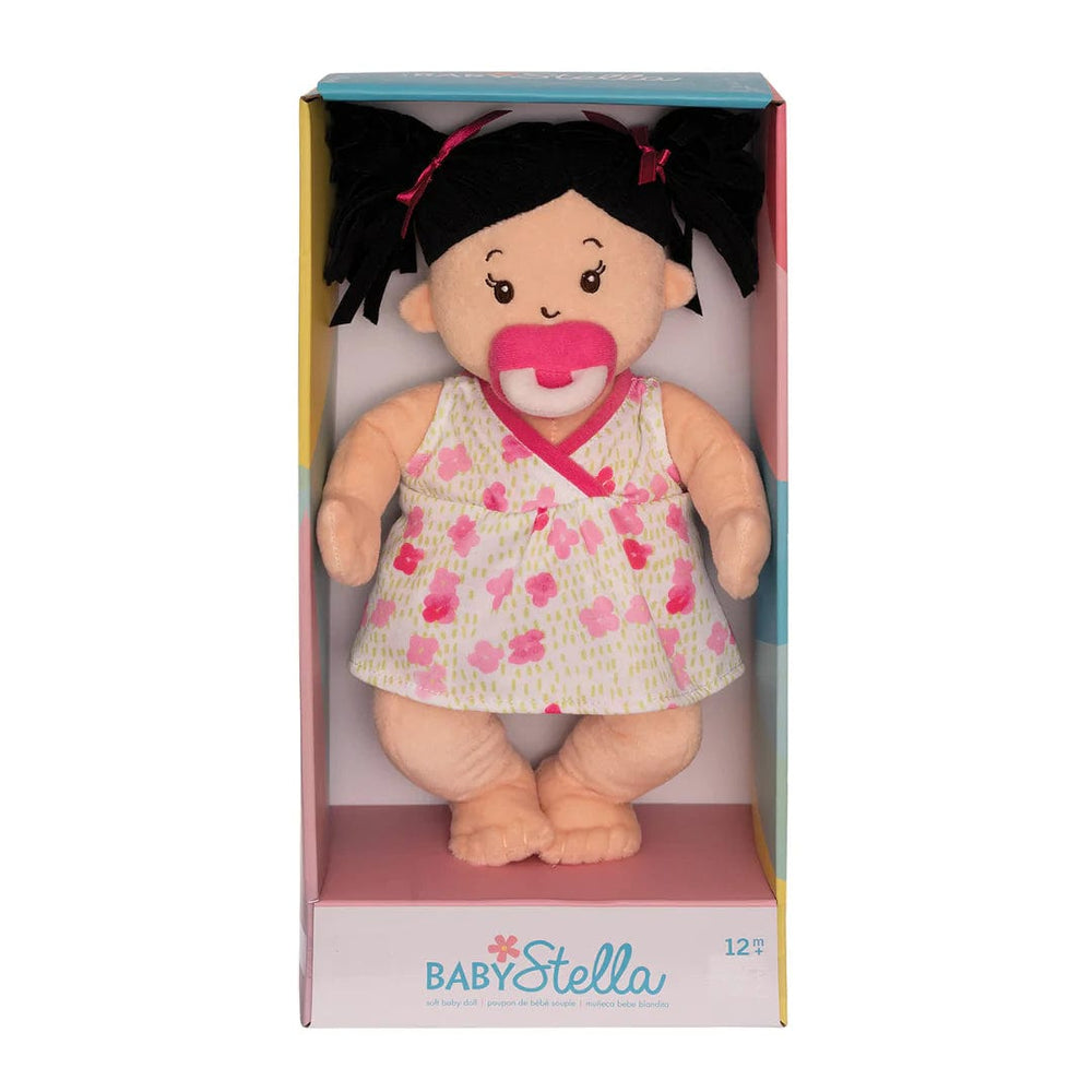 Baby Stella Peach Doll with Black Hair Manhattan Toy Company Lil Tulips