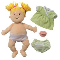 Baby Stella Peach Doll with Blonde Hair Pig Tails Manhattan Toy Company Lil Tulips