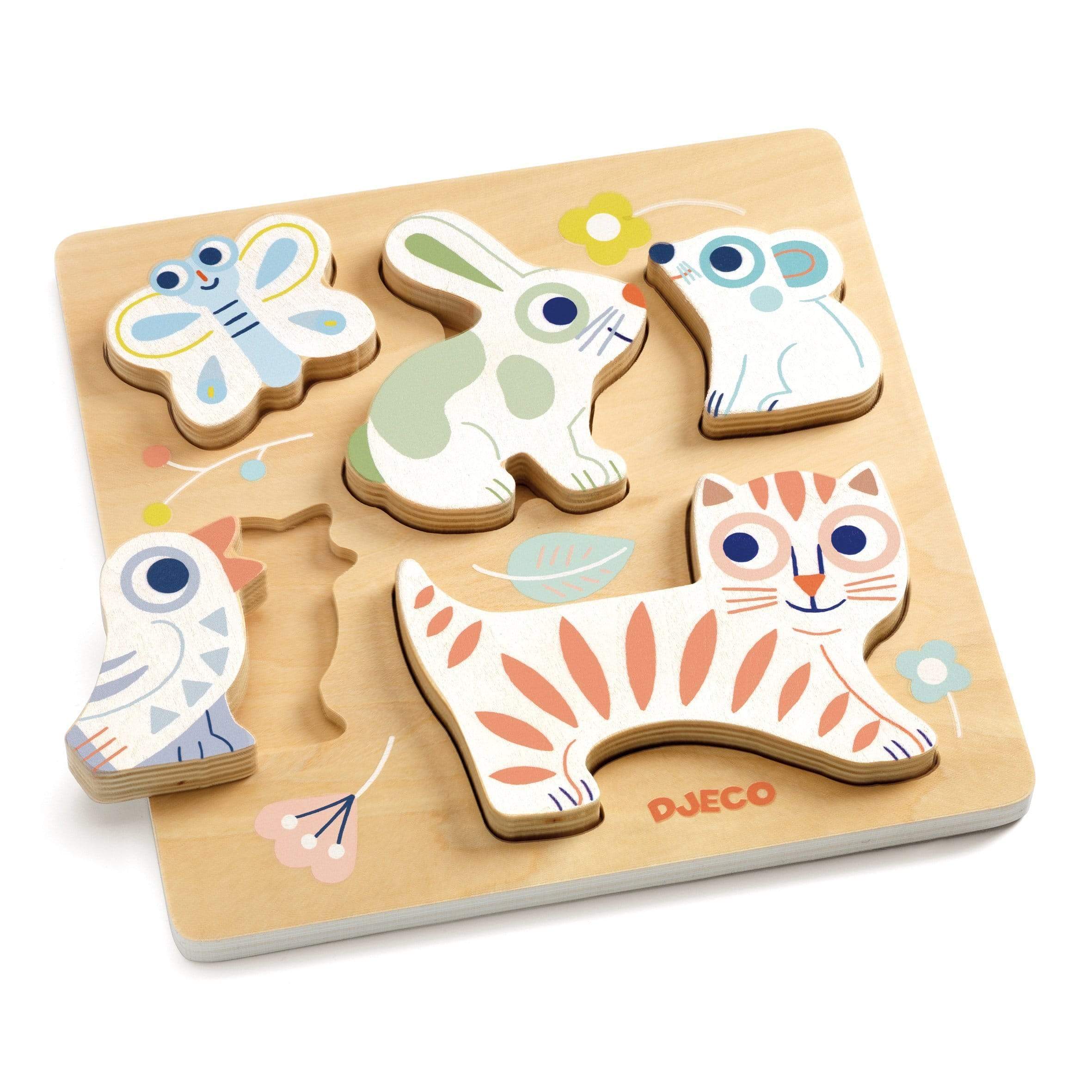 BabyAnimali Wooden Puzzle Djeco Lil Tulips