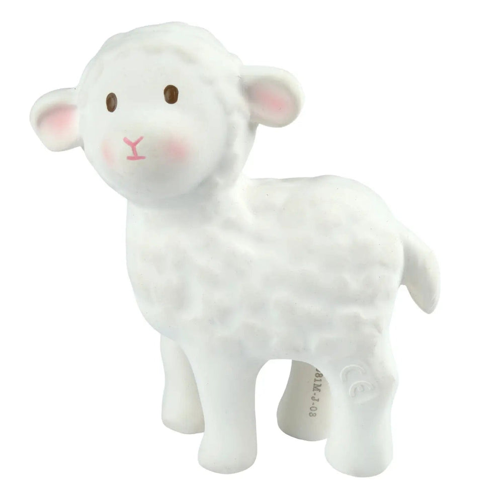 Bahbah the Lamb Organic Rubber Teether, Rattle & Bath Toy Tikiri Toys Lil Tulips