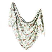 Bear Knit Swaddle Blanket Copper Pearl Lil Tulips