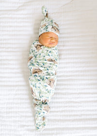 Bear Knit Swaddle Blanket Copper Pearl Lil Tulips