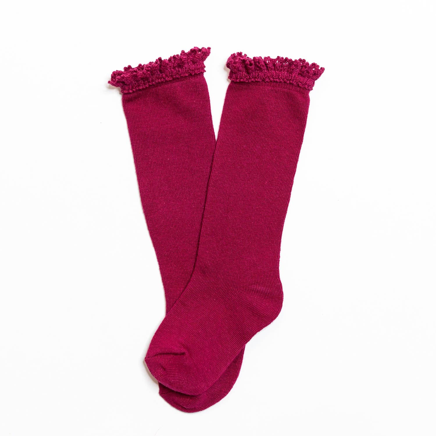 Berry Lace Top Knee High Socks Little Stocking Company Lil Tulips
