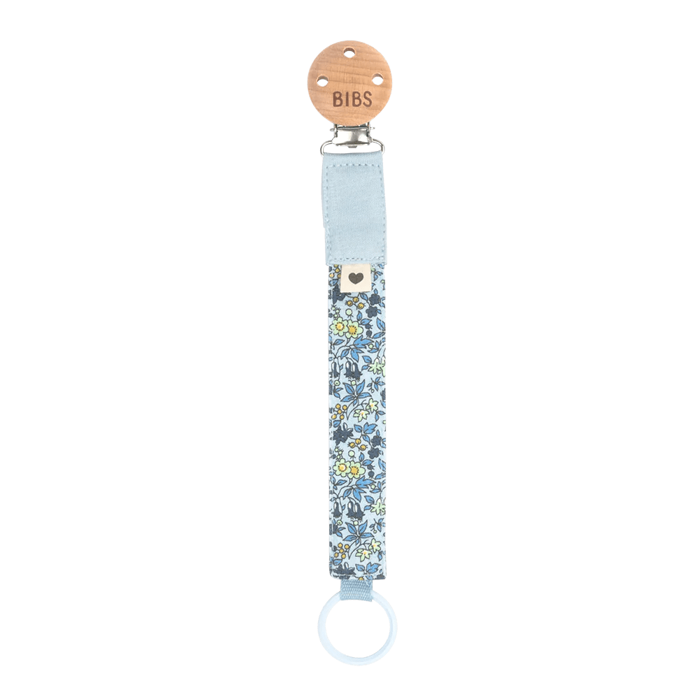 BIBS x LIBERTY Pacifier Clip - Chamomile Lawn Baby Blue Bibs Pacifier Lil Tulips