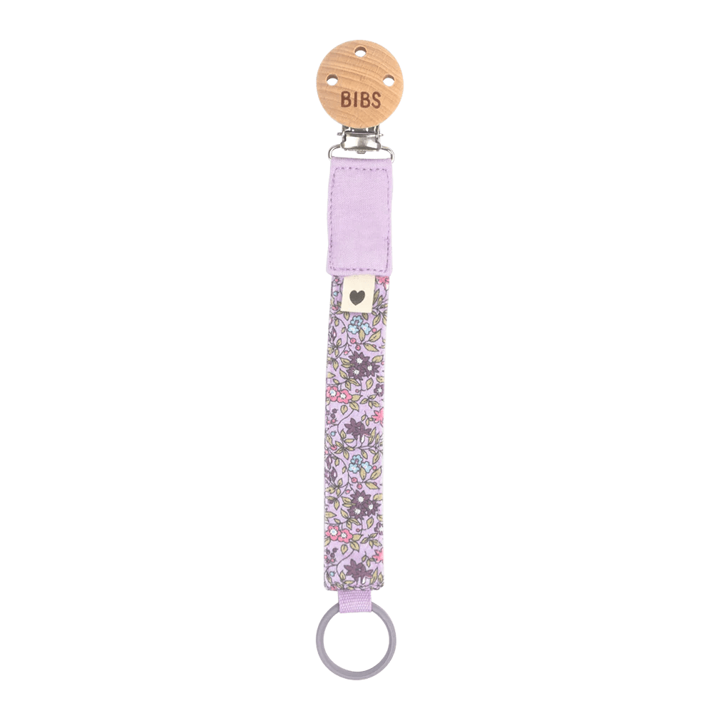 BIBS x LIBERTY Pacifier Clip - Chamomile Lawn Violet Sky Bibs Pacifier Lil Tulips