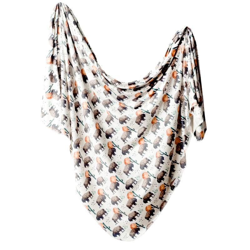 Bison Knit Swaddle Blanket Copper Pearl Lil Tulips