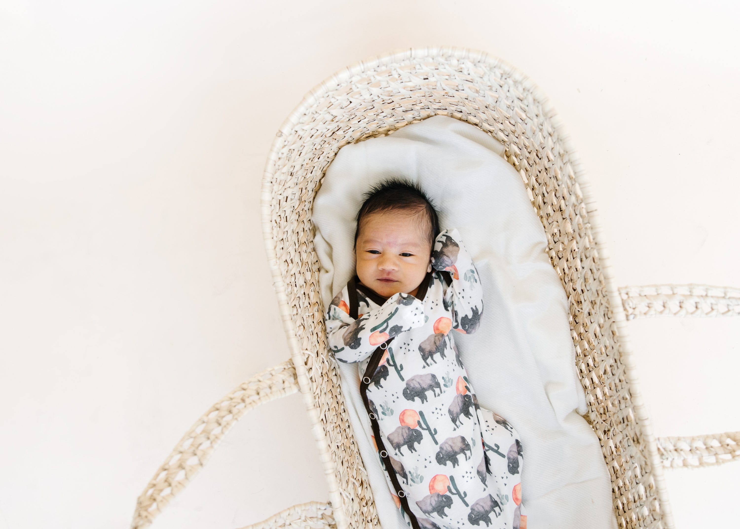Bison Newborn Knotted Gown Copper Pearl Lil Tulips