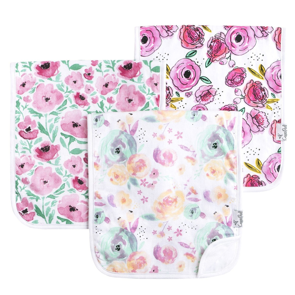 Bloom Burp Cloth Set Copper Pearl Lil Tulips