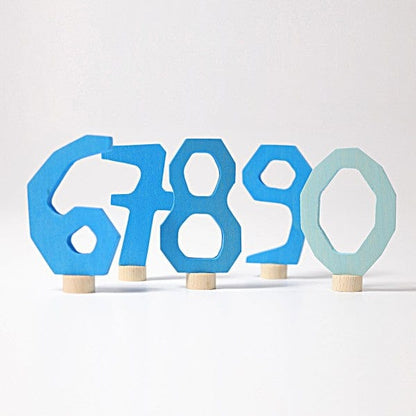 Blue Decorative Numbers 6-9 and 0 Grimm's Lil Tulips