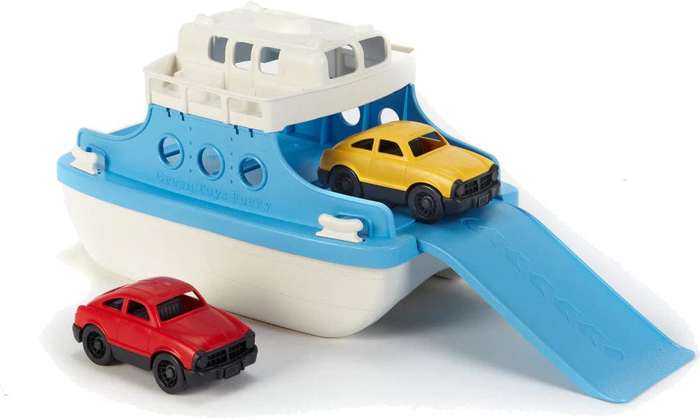 Blue Ferry Boat with Mini Cars Green Toys Lil Tulips