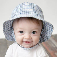 Blue Plaid Seersucker Bucket Hat Huggalugs Lil Tulips