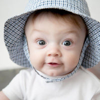 Blue Plaid Seersucker Bucket Hat Huggalugs Lil Tulips