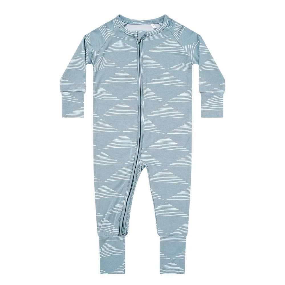 Blue Triangles Zip Romper Brave Little Ones Lil Tulips