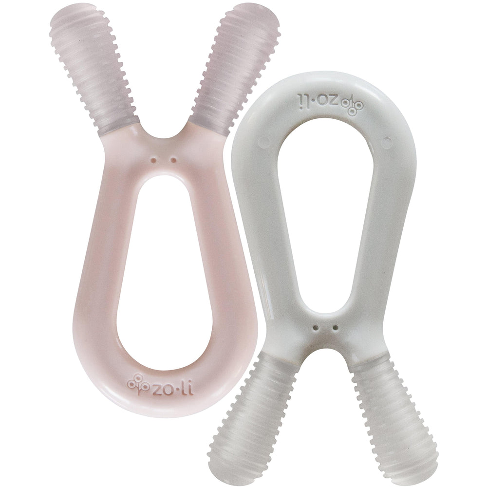 Bunny Teether - Blush + Ash Grey ZoLi ZoLi Lil Tulips